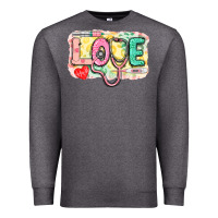 Charcoal Heather love nursing leopard background Premium Sweatshirt - CowGirlArtShop