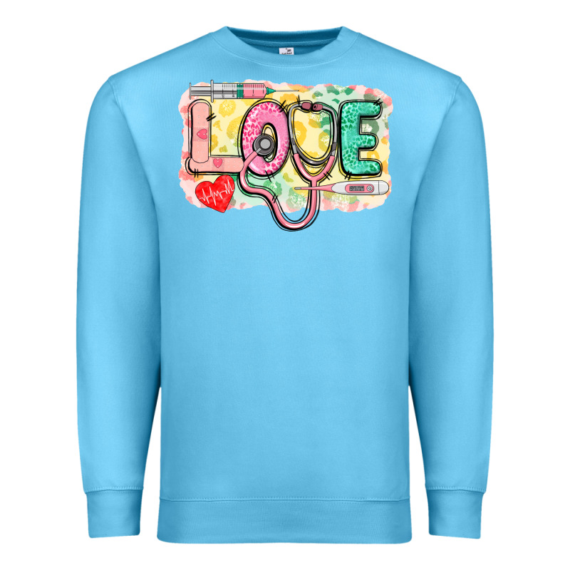 Love Nursing Leopard Background Premium Sweatshirt by CowGirlArtShop | Teevron