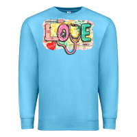 Ocean Blue love nursing leopard background Premium Sweatshirt - CowGirlArtShop