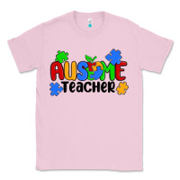 Bubblegum Pink ausome teacher Classic Tee - MaliasSmallBusiness