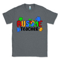 Charcoal Heather ausome teacher Classic Tee - MaliasSmallBusiness