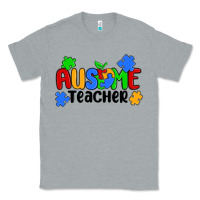 Heather Grey ausome teacher Classic Tee - MaliasSmallBusiness