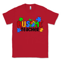 Red ausome teacher Classic Tee - MaliasSmallBusiness