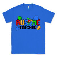 True Royal ausome teacher Classic Tee - MaliasSmallBusiness