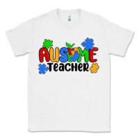 White ausome teacher Classic Tee - MaliasSmallBusiness