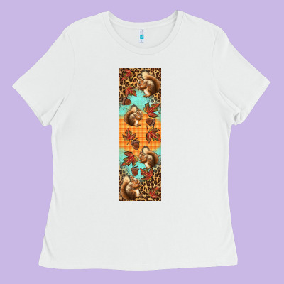 Autumn Squirrel Ladies Tee Designed By Bundleandbundleshop