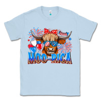 Dusty Blue moo rica Classic Tee - CowhideDigitalArt