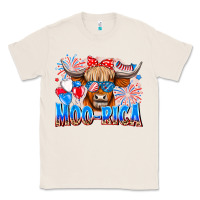 Natural moo rica Classic Tee - CowhideDigitalArt