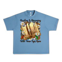 Pebble Blue reading is dreaming with your eyes open Urban Heavy Tee - NancyCooperArtShop