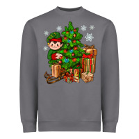 Storm Christmas Elf With Gift Heavyweight Sweatshirt - BundleAndBundleShop