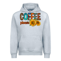 Heather Grey coffee please western doodle letters Urban Hoodie - FaDigitalArtStudio