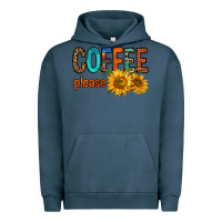 Pigment Midnight Navy coffee please western doodle letters Urban Hoodie - FaDigitalArtStudio