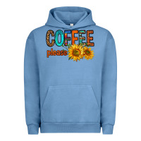 Pigment Pebble Blue coffee please western doodle letters Urban Hoodie - FaDigitalArtStudio