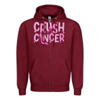 Burgundy crush cancer Zipper Hoodie - NancyCooperArtShop