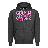 Charcoal Heather crush cancer Zipper Hoodie - NancyCooperArtShop