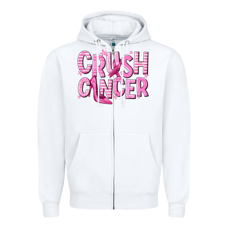 Crush Cancer Zipper Hoodie by NancyCooperArtShop | Teevron