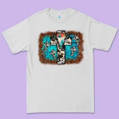 Bull Skull Cross Backgraund Premium Tee Designed By Jahusdesignshop