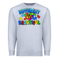 Heather Grey Different is beautiful Autism Premium Sweatshirt - CowGirlArtShop