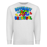 Oatmeal Heather Different is beautiful Autism Premium Sweatshirt - CowGirlArtShop