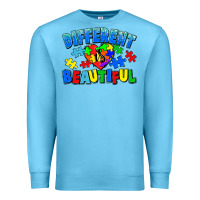 Ocean Blue Different is beautiful Autism Premium Sweatshirt - CowGirlArtShop