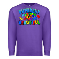 Purple Different is beautiful Autism Premium Sweatshirt - CowGirlArtShop