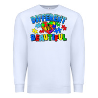 White Different is beautiful Autism Premium Sweatshirt - CowGirlArtShop