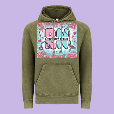 Registered Nurse Rn Vintage Hoodie Designed By Maliassmallbusiness