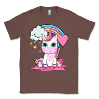 Chestnut cute unicorn and rainbow Classic Tee - NancyCooperArtShop