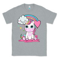 Heather Grey cute unicorn and rainbow Classic Tee - NancyCooperArtShop