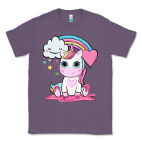 Lavender cute unicorn and rainbow Classic Tee - NancyCooperArtShop