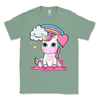Sage cute unicorn and rainbow Classic Tee - NancyCooperArtShop