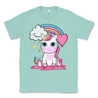 Seafoam cute unicorn and rainbow Classic Tee - NancyCooperArtShop