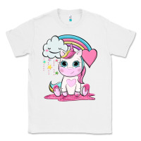 White cute unicorn and rainbow Classic Tee - NancyCooperArtShop