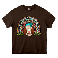 Chocolate Brown hereford rainbow Heavy Core Tee - JahusDesignShop