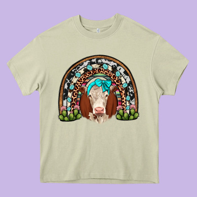 Hereford Rainbow Heavy Core Tee Designed By Jahusdesignshop