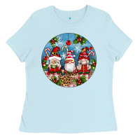Baby Blue christmas gnomes ornament Ladies Tee - Artiststas