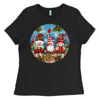 Black christmas gnomes ornament Ladies Tee - Artiststas