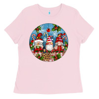 Bubblegum Pink christmas gnomes ornament Ladies Tee - Artiststas