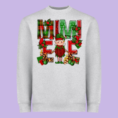 Mimi Elf With Knitting Christmas Heavyweight Sweatshirt Designed By Bundleandbundleshop