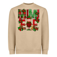 Mushroom Mimi Elf with Knitting Christmas Heavyweight Sweatshirt - BundleAndBundleShop