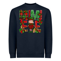 Navy Mimi Elf with Knitting Christmas Heavyweight Sweatshirt - BundleAndBundleShop