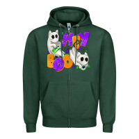Sports Green Hey Boo with Ghost Cats Zipper Hoodie - texasbilliewilder