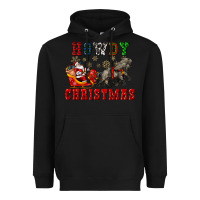 Black howdy christmas with santa riding his sleighs Heavyweight Hoodie - CowGirlArtShop