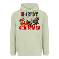 Matcha howdy christmas with santa riding his sleighs Heavyweight Hoodie - CowGirlArtShop