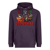 Plum howdy christmas with santa riding his sleighs Heavyweight Hoodie - CowGirlArtShop