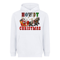 White howdy christmas with santa riding his sleighs Heavyweight Hoodie - CowGirlArtShop