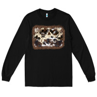 Black Cowhide Leopard Background Long Sleeve Tee - JahusDesignShop
