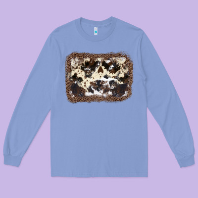 Cowhide Leopard Background Long Sleeve Tee Designed By Jahusdesignshop