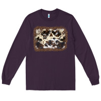 Plum Cowhide Leopard Background Long Sleeve Tee - JahusDesignShop