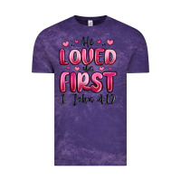 Cloud Purple he loved us first 1 john 4 19 Vintage Tee - MaliasSmallBusiness